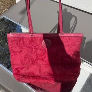 Coach pink Quilted Tote Bag